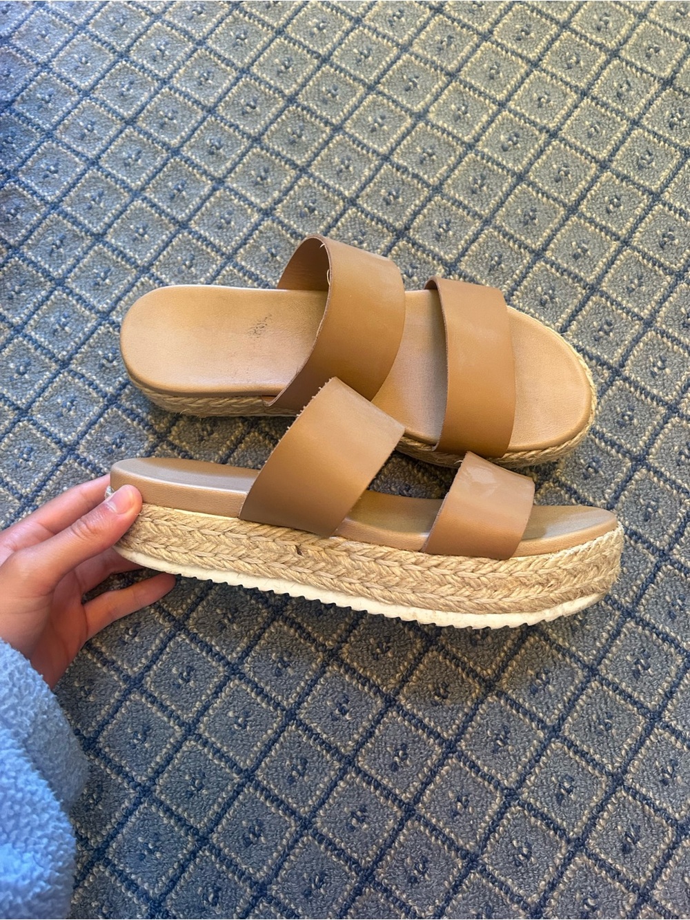 Steve Madden Tan Double-Strap Espadrille Platform Sandals